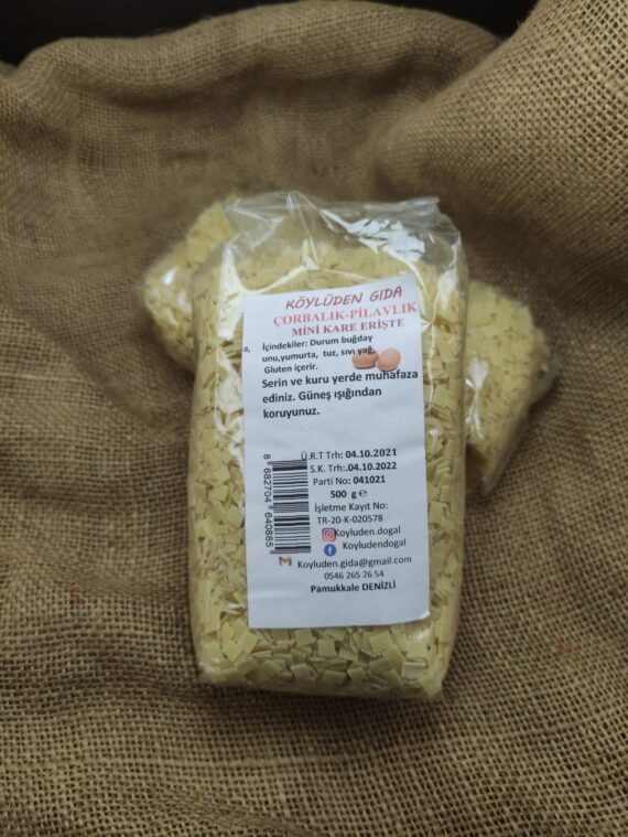 Köylüden Gıda Çorbalık Minikare Erişte 500 gr